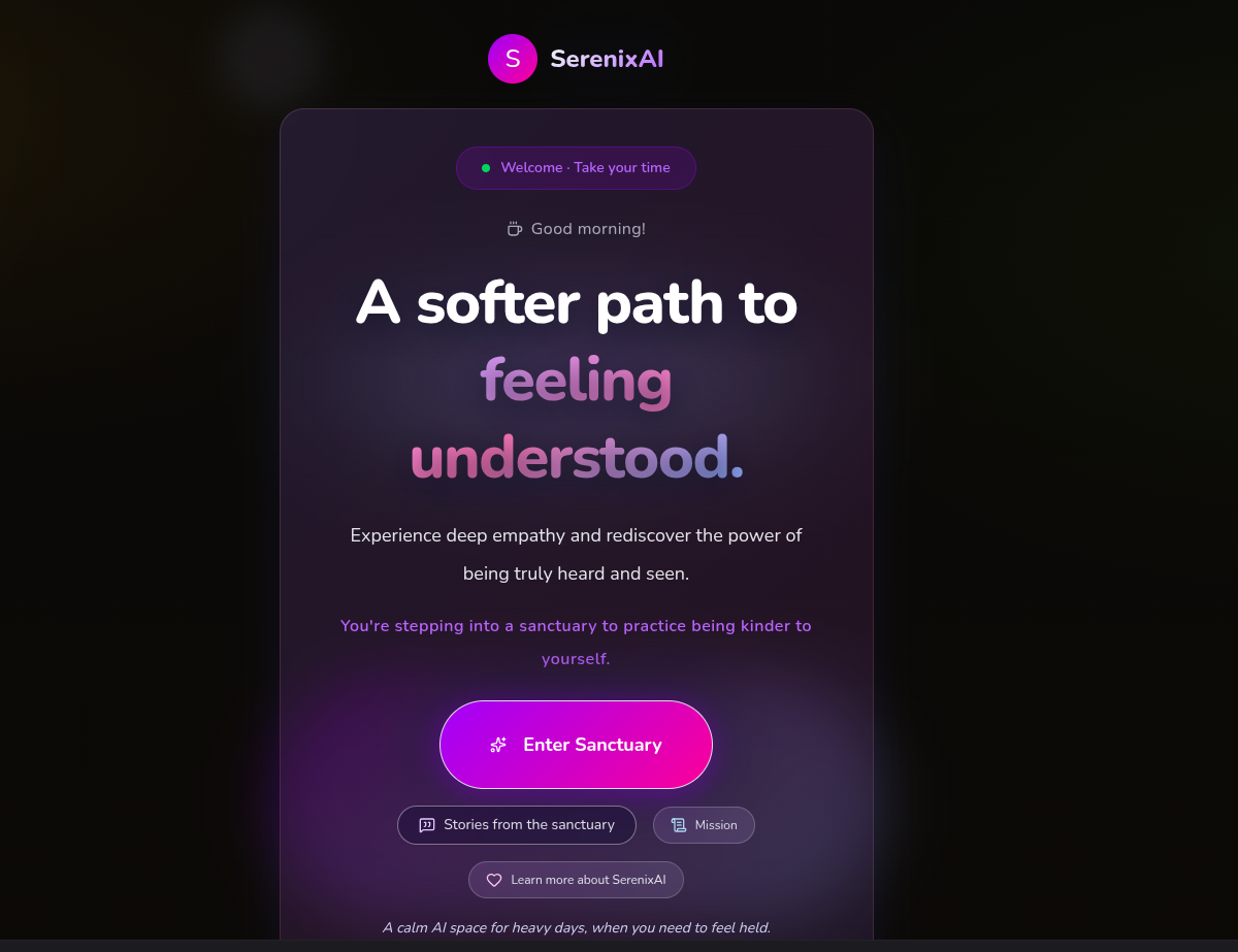 Screenshot of SerenixAI